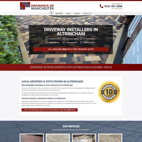 Driveway contractor website designs Stretford