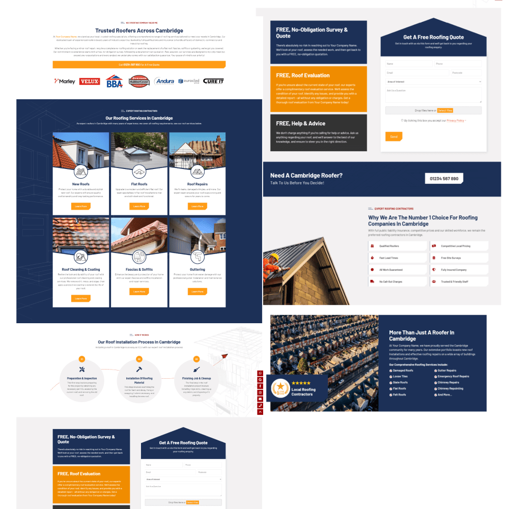 Affordable roofing website templates Southampton
