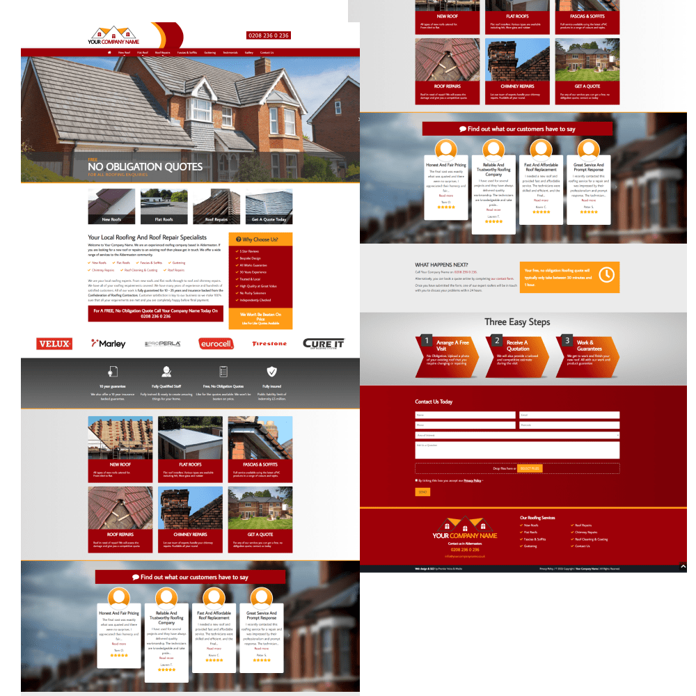 Southampton roofing website design company