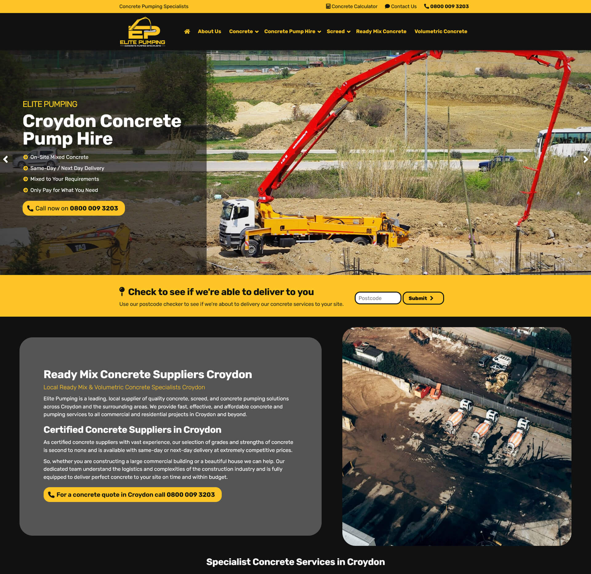 Concrete pumping web design agency [city]