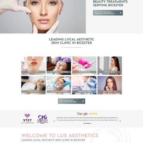 Skin Care Clinic website designers in Southampton